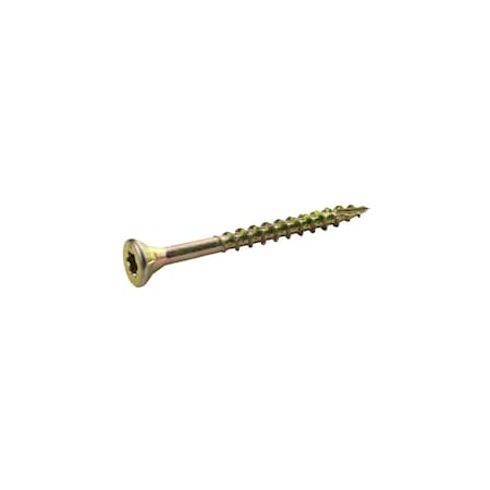 Grip-Rite Wood Screw, #8, 2 in, Zinc Yellow Flat Head Torx Drive, 126 PK 2GCS1